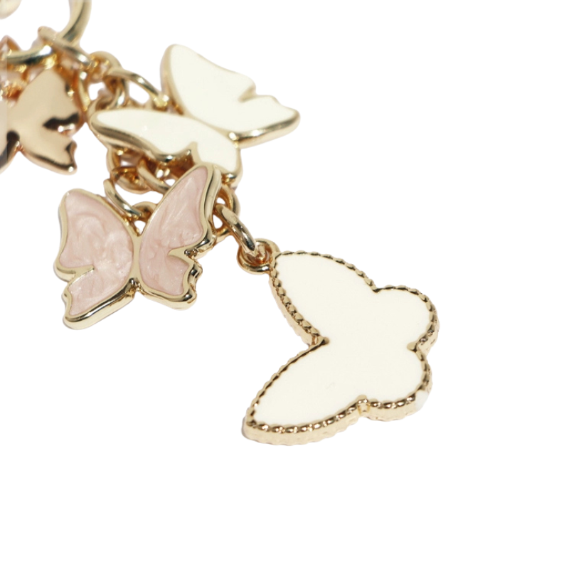 Shiny Pink Butterfly Purse Charms