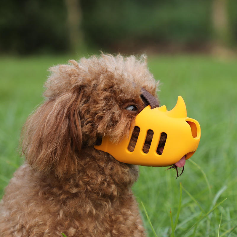 Silicone Pet Mouth Cover Soft Breathable Dog Safe Muzzle With Adjustable Straps