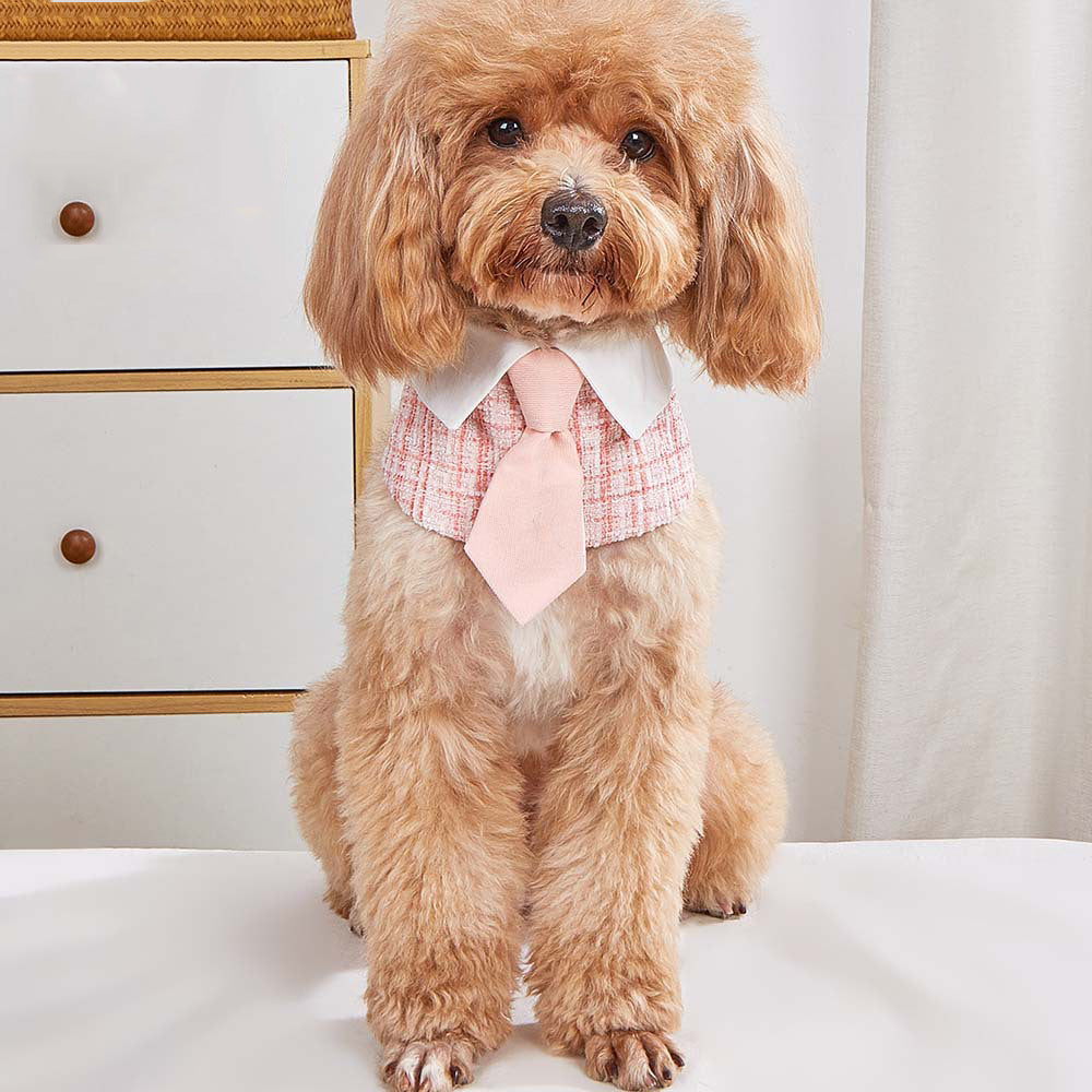 Pet Dog Bandana Striped and Cartoon Bow Tie Printed Cotton Dog Scarf Luxury and Cute Saliva Towel