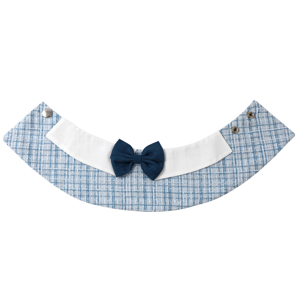 Pet Dog Bandana Striped and Cartoon Bow Tie Printed Cotton Dog Scarf Luxury and Cute Saliva Towel