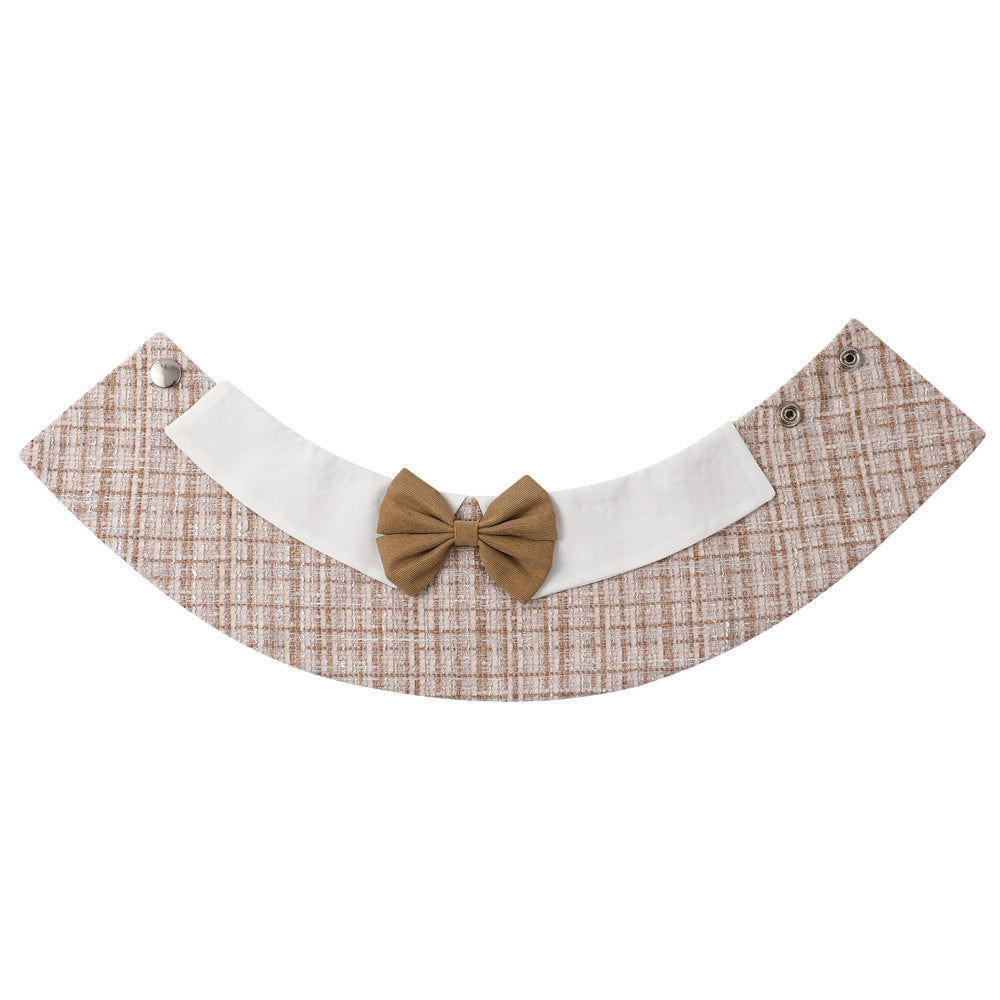 Pet Dog Bandana Striped and Cartoon Bow Tie Printed Cotton Dog Scarf Luxury and Cute Saliva Towel