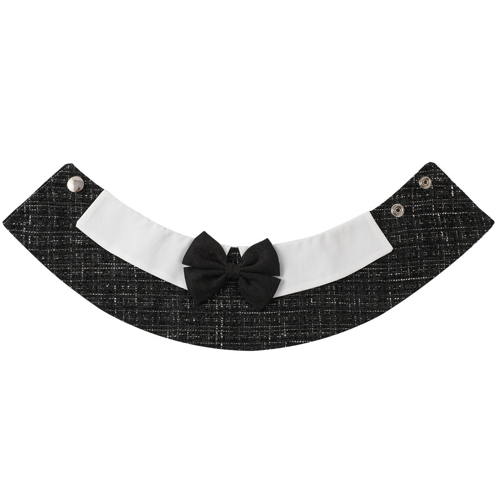 Pet Dog Bandana Striped and Cartoon Bow Tie Printed Cotton Dog Scarf Luxury and Cute Saliva Towel