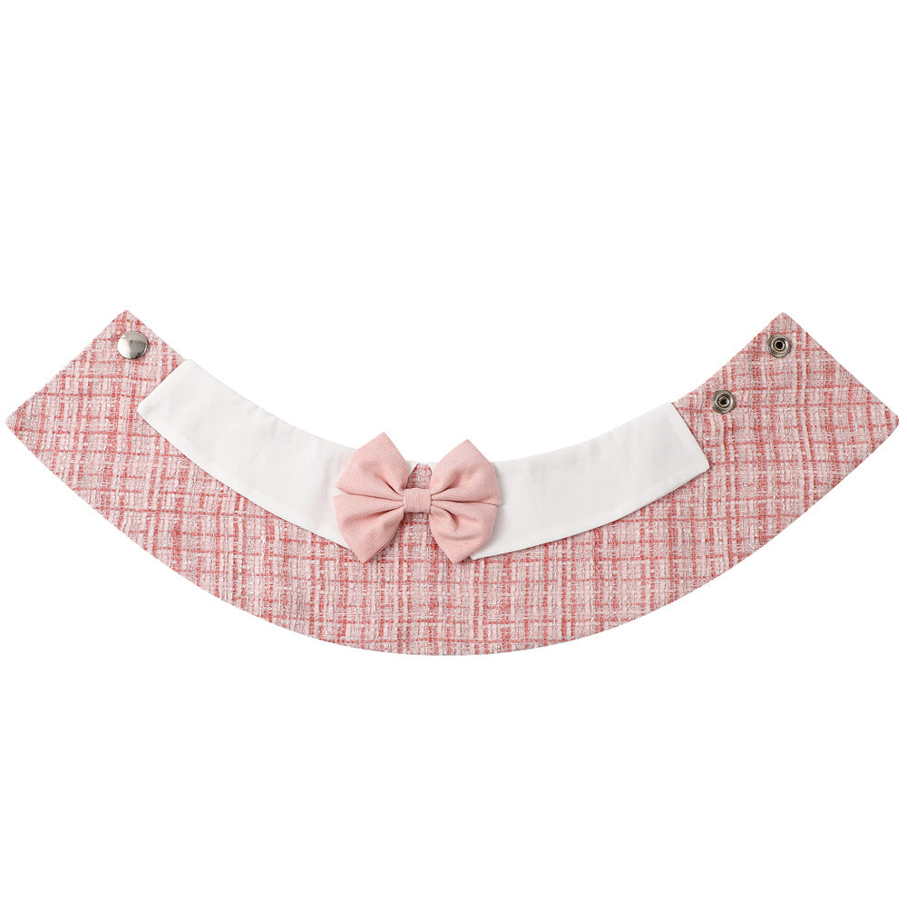 Pet Dog Bandana Striped and Cartoon Bow Tie Printed Cotton Dog Scarf Luxury and Cute Saliva Towel