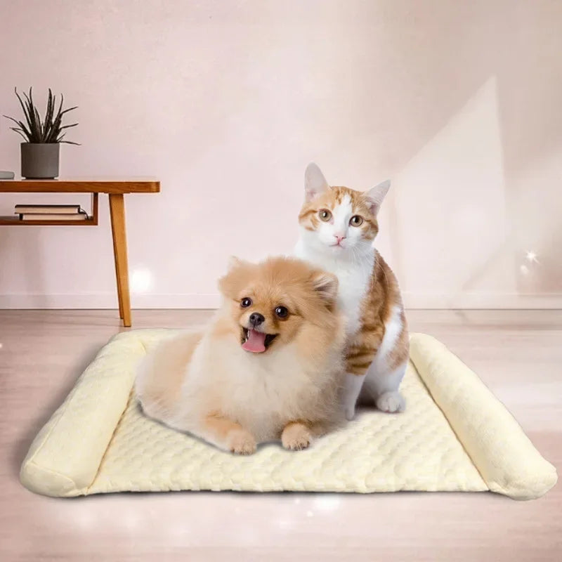 Summer Cooling Ice Silk Mat & Bed Set for Dogs Cats