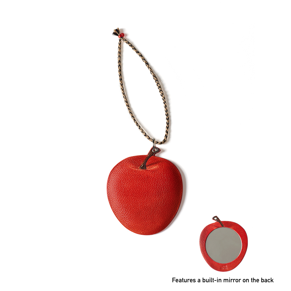 Apple Cat Leather Bag Charm