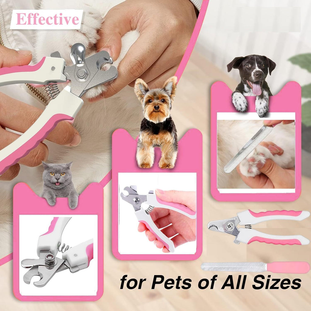 7-Piece Dog Grooming Set — Stainless Steel De-Shedding Comb, Flea Comb, Nail Cutter & Bath Brush| Complete Home Kit