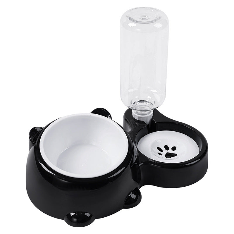2-in-1 Dog Food & Water Feeder| Tilted Bowl with Automatic Gravity Water Refill