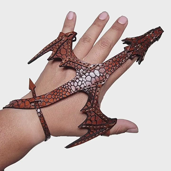 Leather Hand Dragon Bracelet