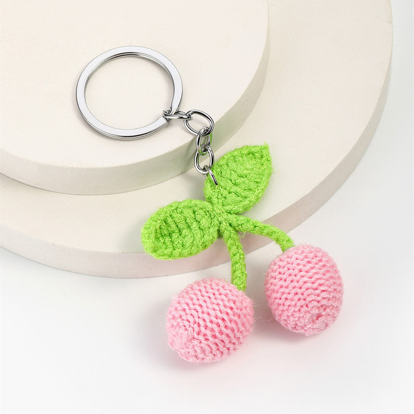 Handmade Crochet Cherry Bag Charm