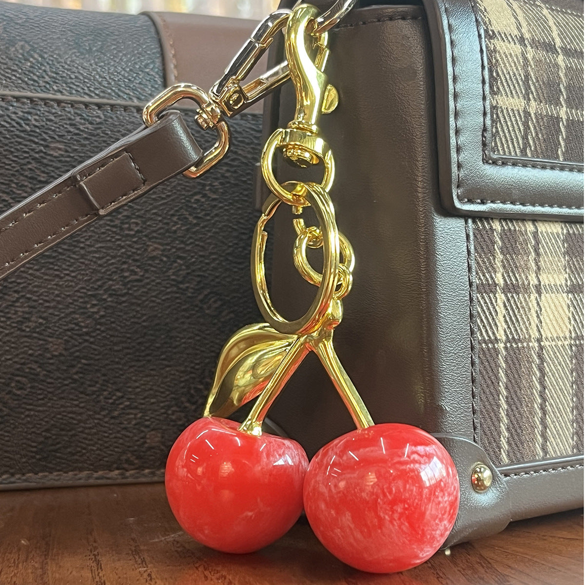 Luxury Crystal Cherry Bag Charm