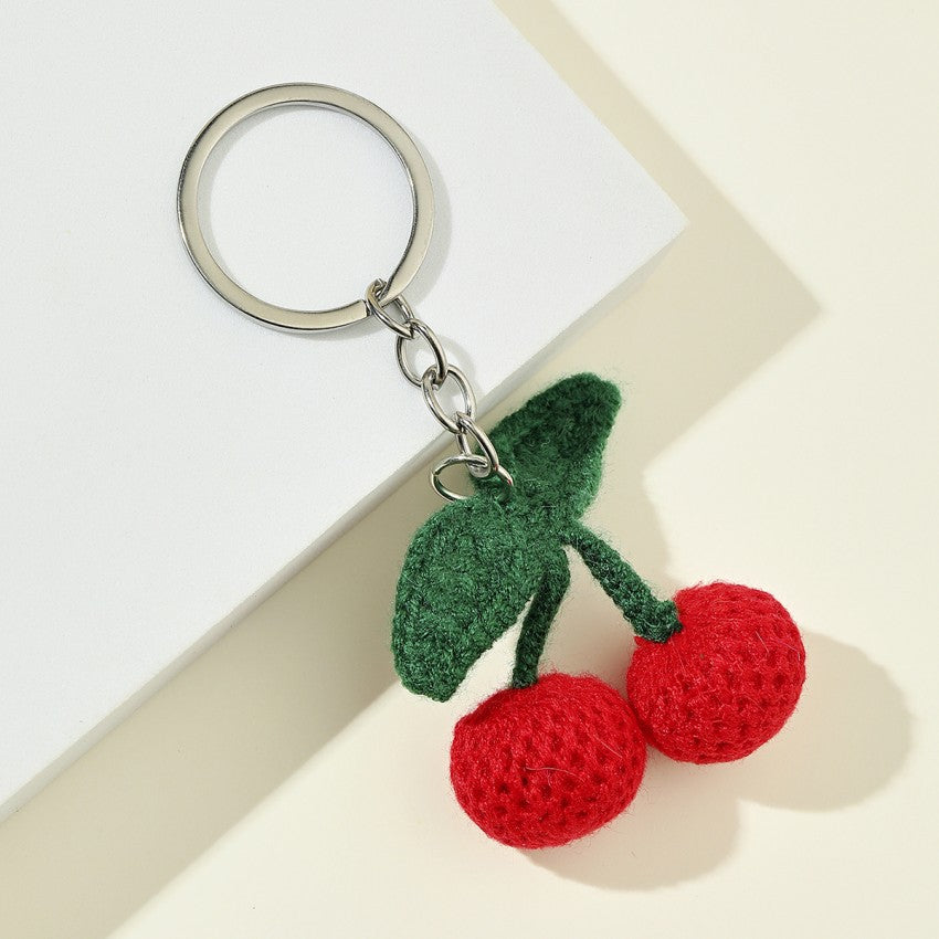 Handmade Crochet Cherry Bag Charm