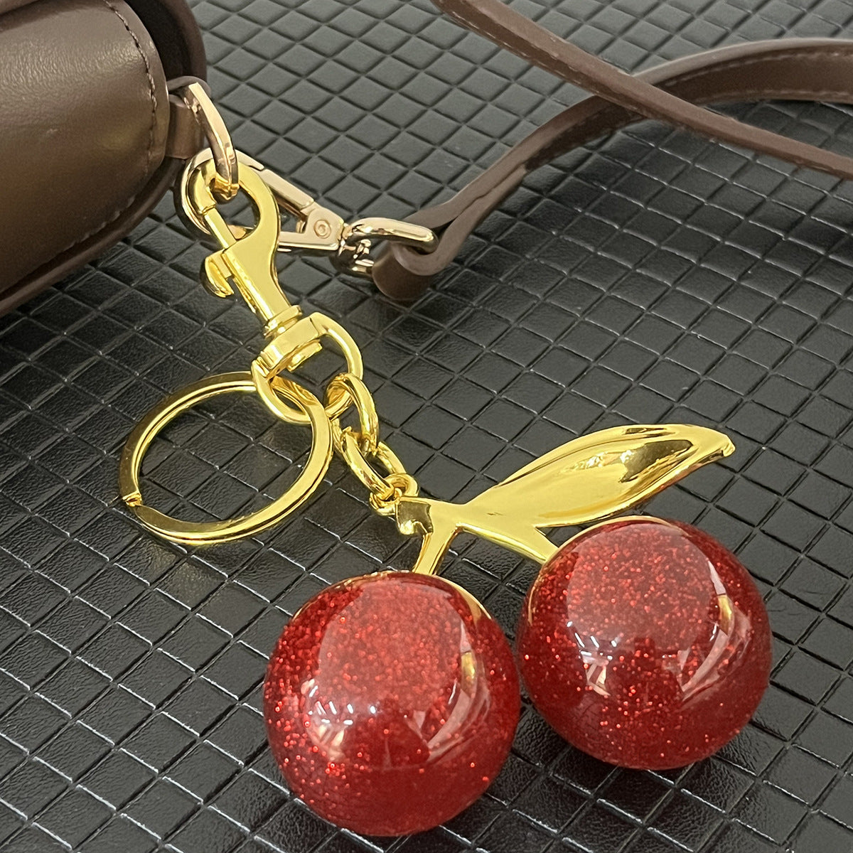 Luxury Crystal Cherry Bag Charm