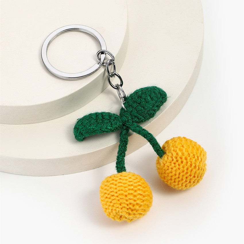 Handmade Crochet Cherry Bag Charm