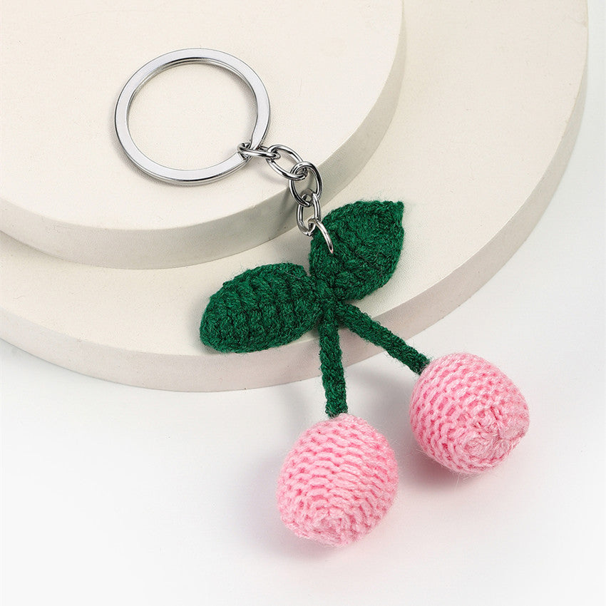 Handmade Crochet Cherry Bag Charm