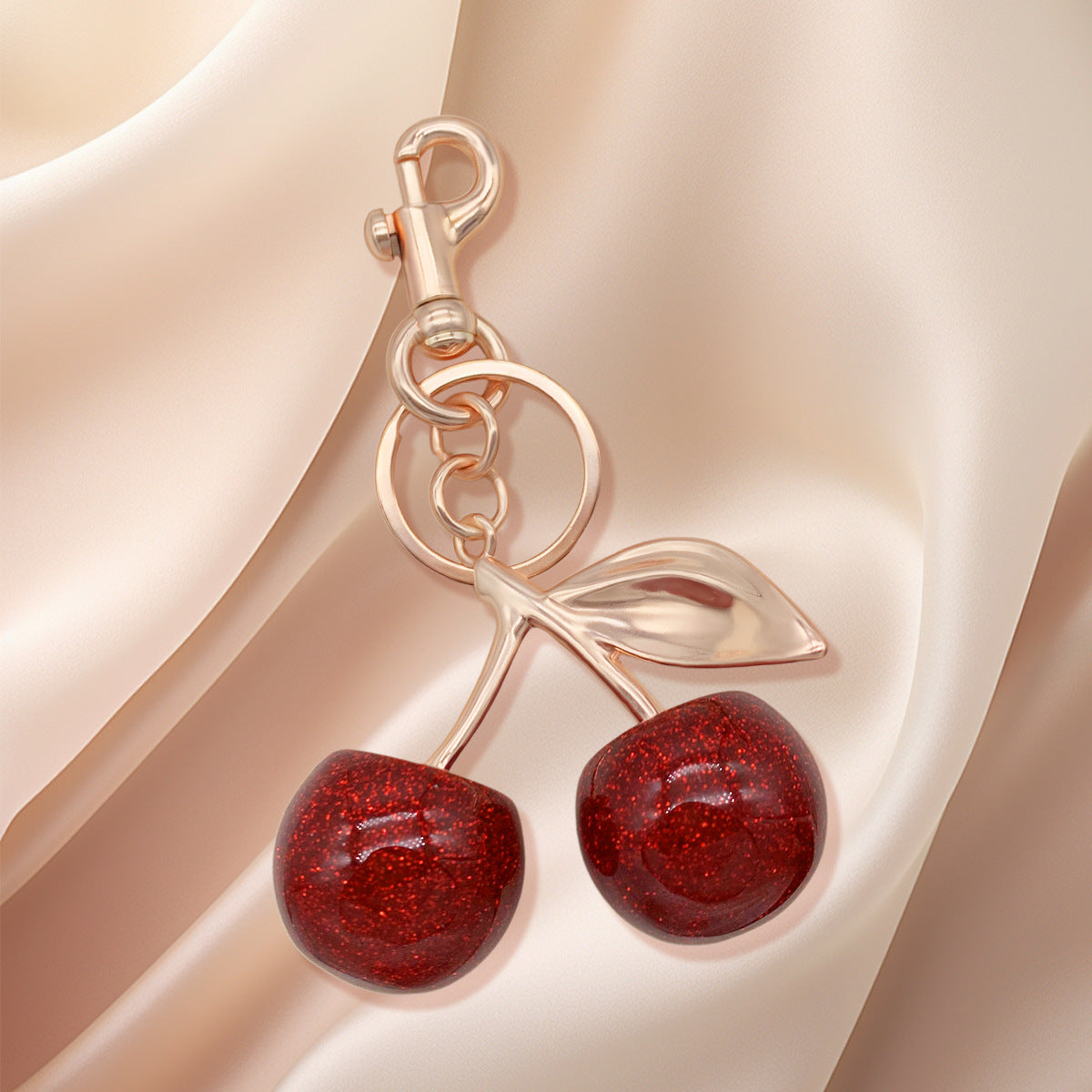 Elegant Cherry Bag Charm
