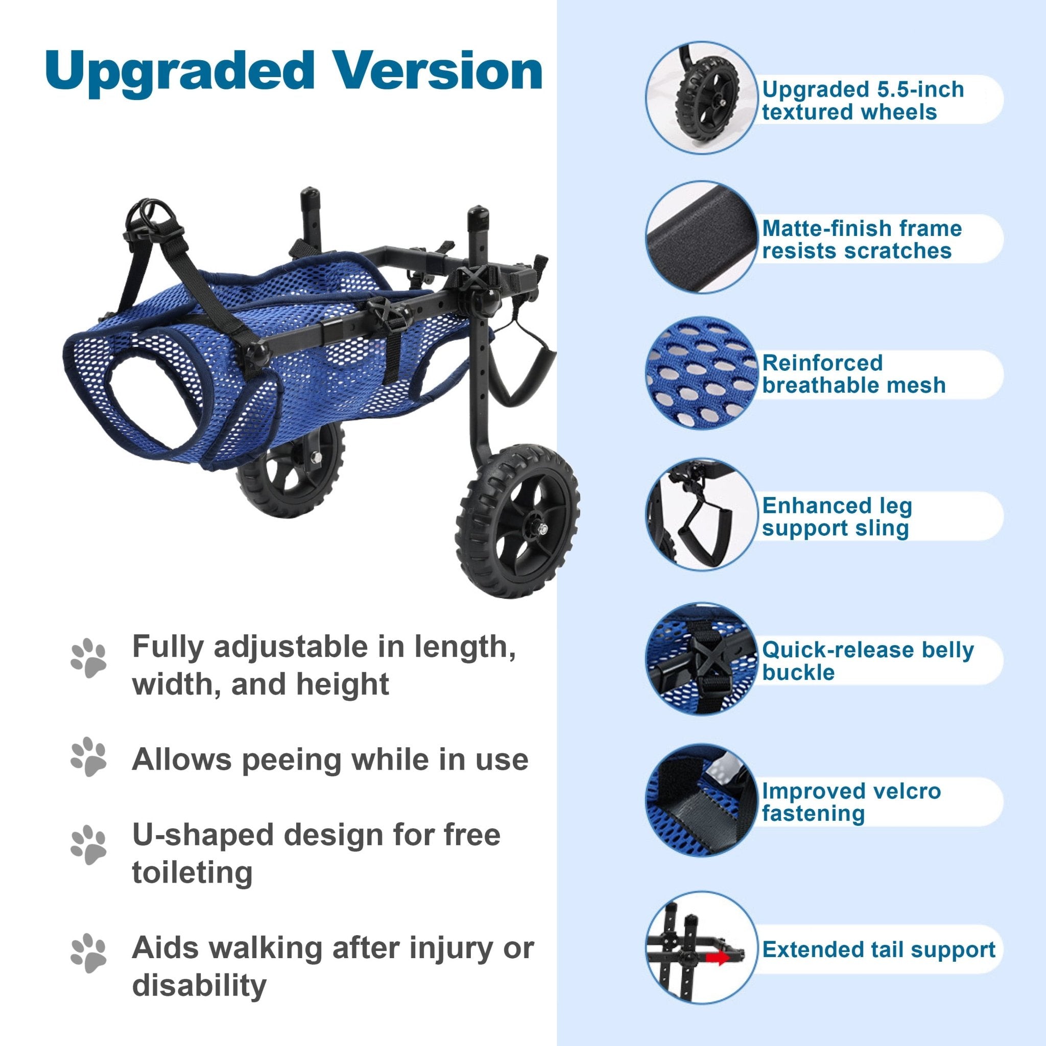Upgraded Wheelchair for Small Dogs