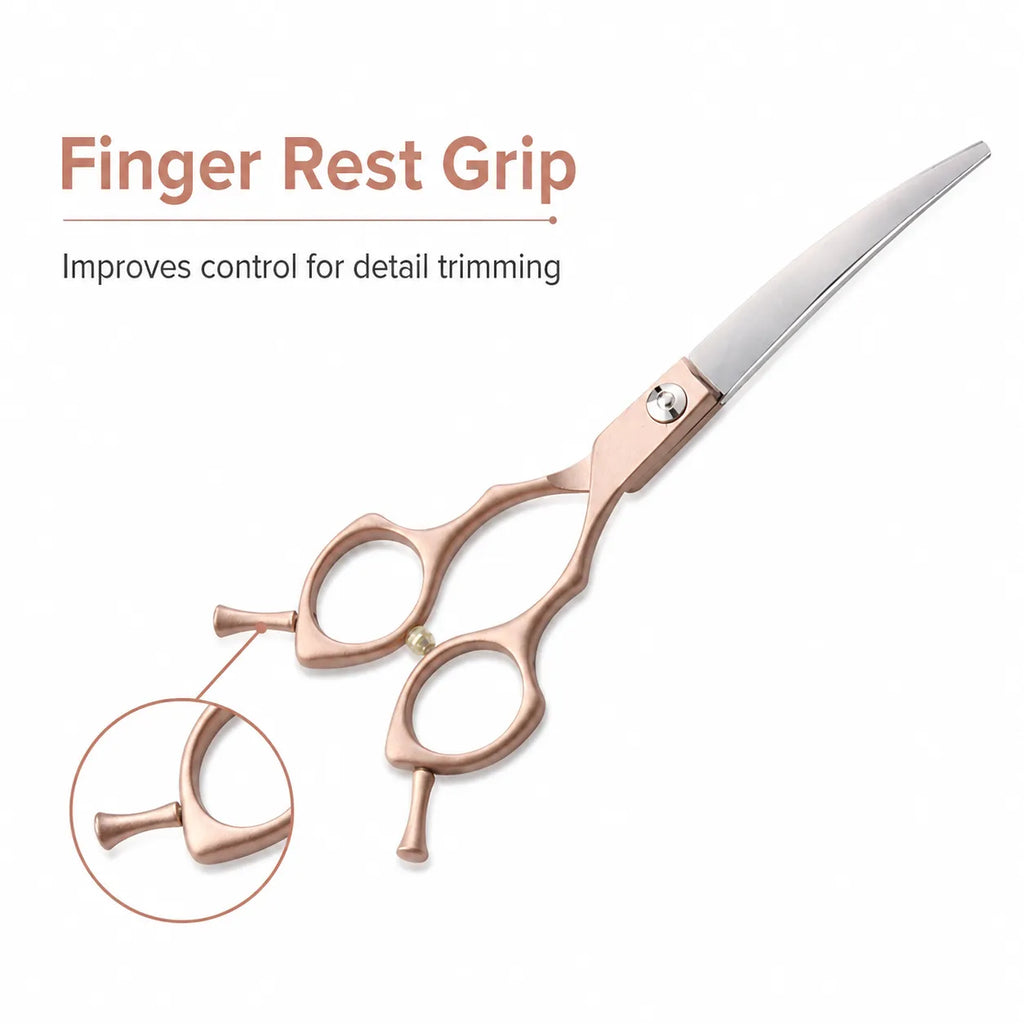 6.5-Inch Rose Gold Pet Grooming Thinning Shears, 15% Tooth Blade Scissors for Dogs and Cats