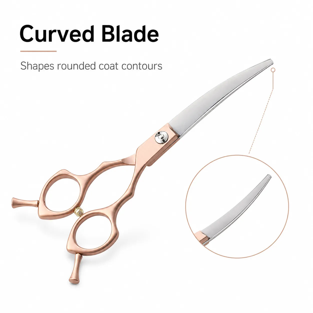 6.5-Inch Rose Gold Pet Grooming Thinning Shears, 15% Tooth Blade Scissors for Dogs and Cats