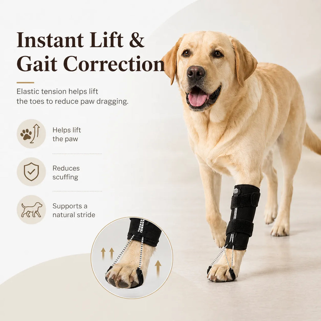 Dog Knuckling Brace for DM & IVDD - Anti-Drag Front & Back Leg Support
