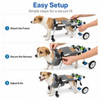 Full Support Dog Wheelchair – Adjustable 4-Wheel Mobility Cart for Small Medium Dogs
