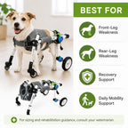 Full Support Dog Wheelchair – Adjustable 4-Wheel Mobility Cart for Small Medium Dogs