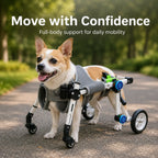 Full Support Dog Wheelchair – Adjustable 4-Wheel Mobility Cart for Small Medium Dogs