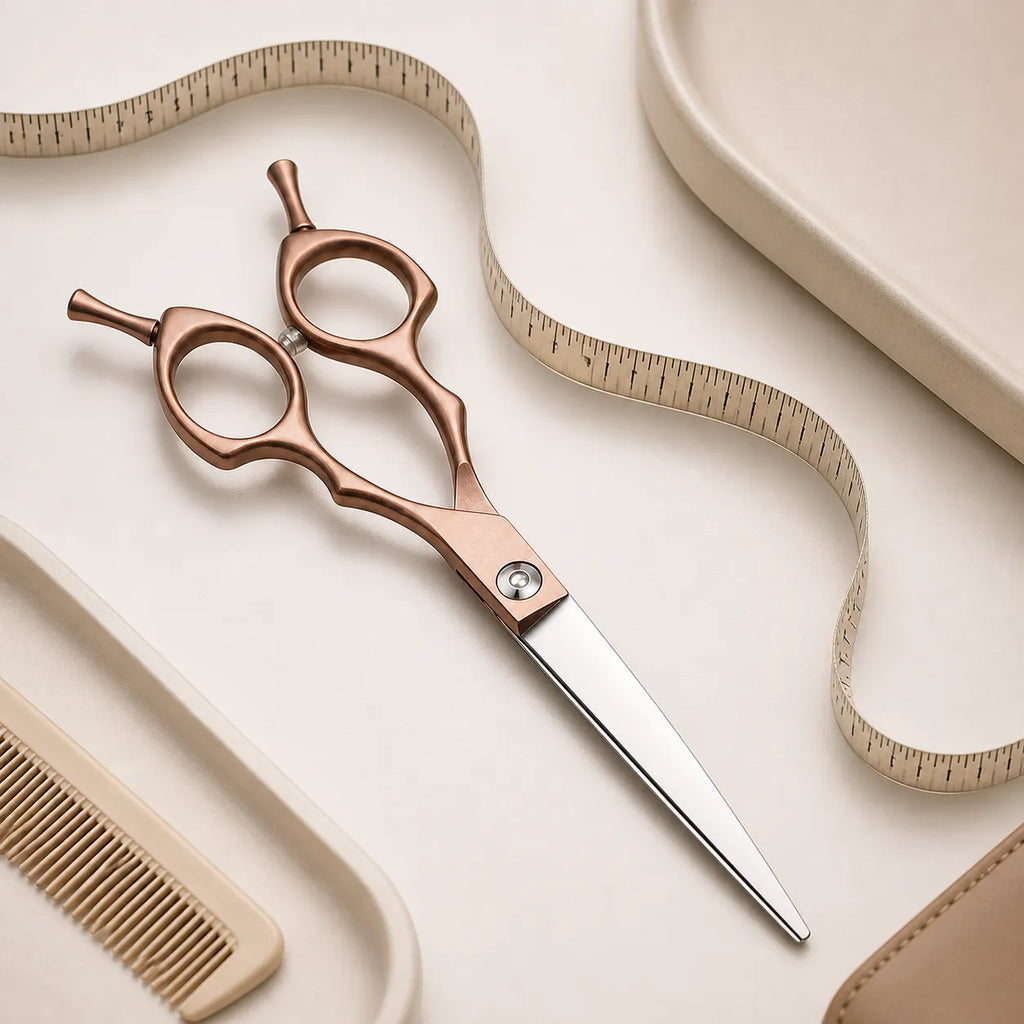 Dog Grooming Scissors 6.5” Straight Shears in Rose Gold