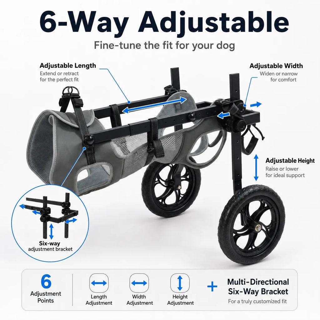 Large Dog Wheelchair for Back Legs – Adjustable Rear Support Mobility Cart for Senior & Disabled Dogs