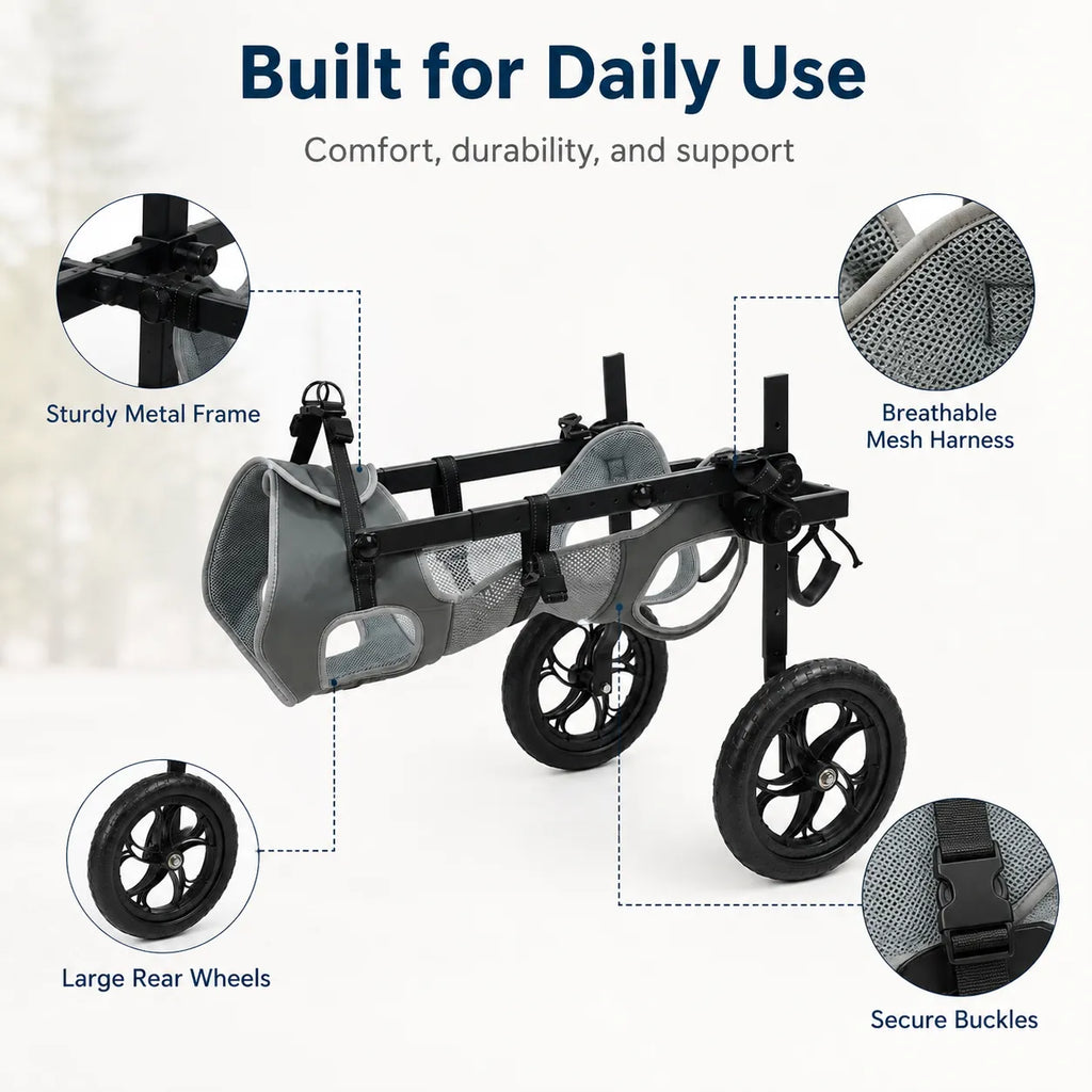 Large Dog Wheelchair for Back Legs – Adjustable Rear Support Mobility Cart for Senior & Disabled Dogs
